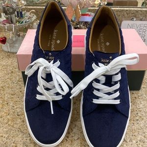 Kate Spade Blue Suede Tennis Shoes 6.5B.NWOT.